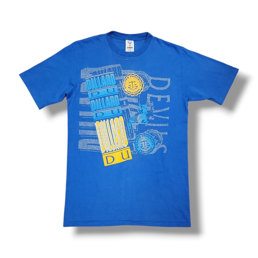 Vintage Dillard University DU Single Stitch Blue Jostens T-Shirt Men's M‎